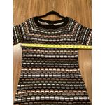 Laundry by Shelli Segal Laundry Shelli Segal Wool Metallic Neutral Knit Stripe Long Sleeve Sweater Dress Photo 5