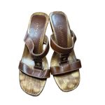 Italian Shoemakers Contesa Wood Look Wedge Brown Sandals Sz 6 Made In Italy Photo 4