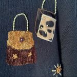 Victoria Harbour Purse Lovers Black Cardigan Sweater size XL Photo 2