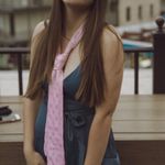 Here Comes the Sun Blue Silk Tie Dress Photo 3