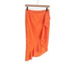 Anthropologie  Maeve Slim Ruffle Orange Wrap Skirt Photo 2