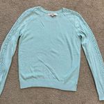 Loft mint green lightweight sweater with crochet sleeves, size XS Photo 0