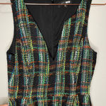 Slate + Willow Classic Plaid Green w/ Neon Stripe Accents Tweed Sleeveless Dress Photo 11