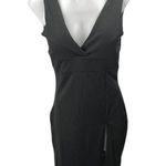 NEW LeBrin Atlier Black Sleeveless Slit Cami Midi Tank Bodycon Sheath Dress Sz 4 Photo 1
