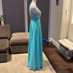 Women’s Chiffon Lace Appliqué Dress with Slit Prom Party Wedding NWOT 8 Photo 5