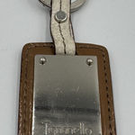 Tignanello Black Leather Silver Metal Key Fob Bag Charm Keychain Hang Tag Brown Photo 0