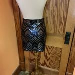 Rock 47 by wrangler sequined chevron mini skirt Black Size L Photo 6