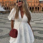 ZARA  white mini crochet boho sundress balloon summer vacation casual dress Photo 3