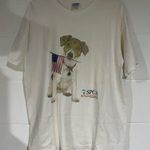 Yazbek Dog Graphic T-Shirt - white discolored large Photo 0