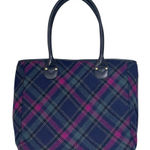 Talbots  Plaid Wool Blend Leather Trim Handbag Purse NWOT Photo 0