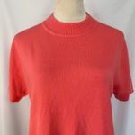 Sag Harbor  Mock Neck Short Sleeve Knit‎ Top Coral Casual Women Large Photo 1