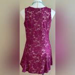 Kathleen Kirkwood Women Owen Pink & Cream Floral Design Lace Mini Dress Sz L Size L Photo 4