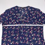 EXPRESS Navy Lipstick Design Zip Up Blouse… Photo 4