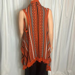 Cecico  Sweater Size S Bohemian Western Geometric Boho Fringe Vest Photo 3