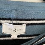 Lou & grey Loft Signature Soft Dusty Blue Stripe Half Sleeve Dress Small Photo 4