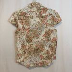 Jones New York Sport Cotton Multicolor Floral Cap Sleeve Button Shirt Blouse Top Photo 8