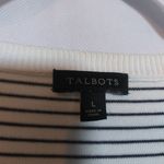 Talbots  Striped Beaded Floral Crewneck Sweater Flare Sleeve Size L Photo 5