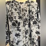 NYDJ  Pintuck Blouse Blue & Navy Floral Photo 4