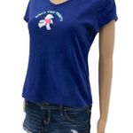 Delicates (L) Blue Who's Your Teddy? Embroidered Teddy Bear Tee Top Shirt V-Neck Photo 1