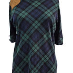 Ralph Lauren 90s NWT LRL Lauren Green Tartan Plaid Top Quilted Shoulder Sz XL Photo 0