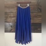 Brand Label Flowy Fairy Boho Royal Blue Handkerchief Maxi Skirt Photo 9
