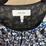 Reiss Lulu Ditsy Floral Blue Black Wedding Guest Ruffle Lined Dress Women 10 Photo 5