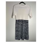 Venus  Womens Black White Knit Short Sleeve Knee Length Sweater Dress Large Photo 1