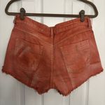 Free People ‎ Women's Shorts Washed Denim Raw Hem Pockets Burnt Orange Size 28 Photo 3