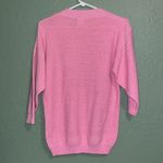 Vintage Pink Sweater Out The Window Made in USA • speckled knit crew neck 80s Size M Photo 3