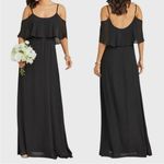 Show Me Your Mumu  Caitlin Ruffle Maxi Dress Large Black Chiffon Photo 1