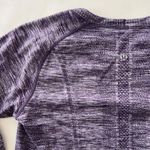 Lululemon  Swiftly Tech Long Sleeve Crew Heathered Black Cherry Purple Size 8 Photo 4