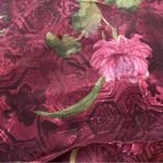 Vintage Y2K Sophia by Delicates Satin Belted Robe Floral Jacquard Burgundy L Red Size L Photo 3