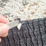 Vintage NICOLA Textured Popcorn Crinkle Pleated Tank Black Medium Photo 2