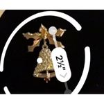 Vintage DODD'S Gold Tone Rhinestone Christmas Bell Brooch Crystals Photo 1
