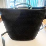 Elizabeth and James Elizabeth‎ and James Drawstring Black Bucket Bag Purse With Beaded Round Handles Photo 5