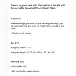 Calvin Klein  Women’s Reversible Modern Dress Belt- Size Small Photo 9