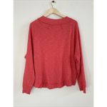 Free People We the  Womens M Coral Don't Forget Me Top Button Sweatshirt Dolman Photo 5