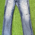 True Religion  Jeans Womens 27 Blue Cameron Skull Patch Roses Made USA Denim Photo 0