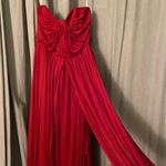David's Bridal Red Strapless Formal Dress Photo 8