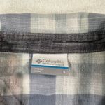 Columbia Button Down Shirt Women’s Small Blue White Gingham Drawstring Waist Photo 1