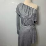 ZARA  2pcs one shoulder ruffle top with asymmetric skirt metallic thread size M Photo 5