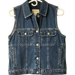 Eddie Bauer VTG‎  Denim Vest Womens Size XS Button Sleeveless Pockets 90s Photo 0