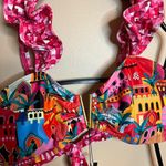 Sporlike Pink Printed Mediterranean City Scene Bikini Set Size M Photo 4