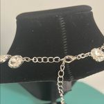 Statement Round Bezel Set Rhinestone Bridal Prom Formal Necklace Bracelet Set Silver Photo 6