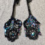 Vintage Black Beaded Sequin Collar Necklace Shawl Elegant Draping Photo 5