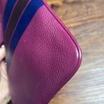 Coach Jes Gallery Pouch Jersey Striped Burgundy & Navy Clutch Wristlet Purse Photo 6