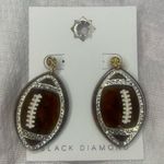 Game day football earrings with diamond accents Brown Photo 1
