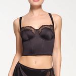 SKIMS NWT  Stretch Satin Lace Balconette Cropped Corset Size medium Photo 1