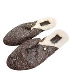 Australia Luxe Doodle Mules Size 5 Brown Leather Shearling Winter Slides NEW Photo 1