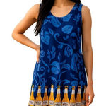 Vintage 90s Corona Beer Dress Women Sleeveless Hawaiian Swim Coverup Dress Size Blue Size M Photo 0